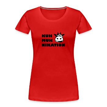 Kommunikation Kuh - Frauen Premium Bio T-Shirt - Navy - Vorne - Mia (176cm)