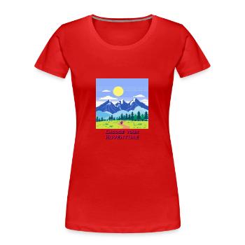 Retro Gaming Adventure - Women's Premium Organic T-Shirt - navy - Front - Mia (176cm)
