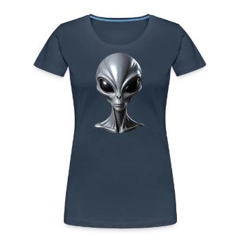 Véritable extraterrestre gris extraterrestre - T-shirt bio Premium Femme - bleu marine - Devant - Mia (176cm)