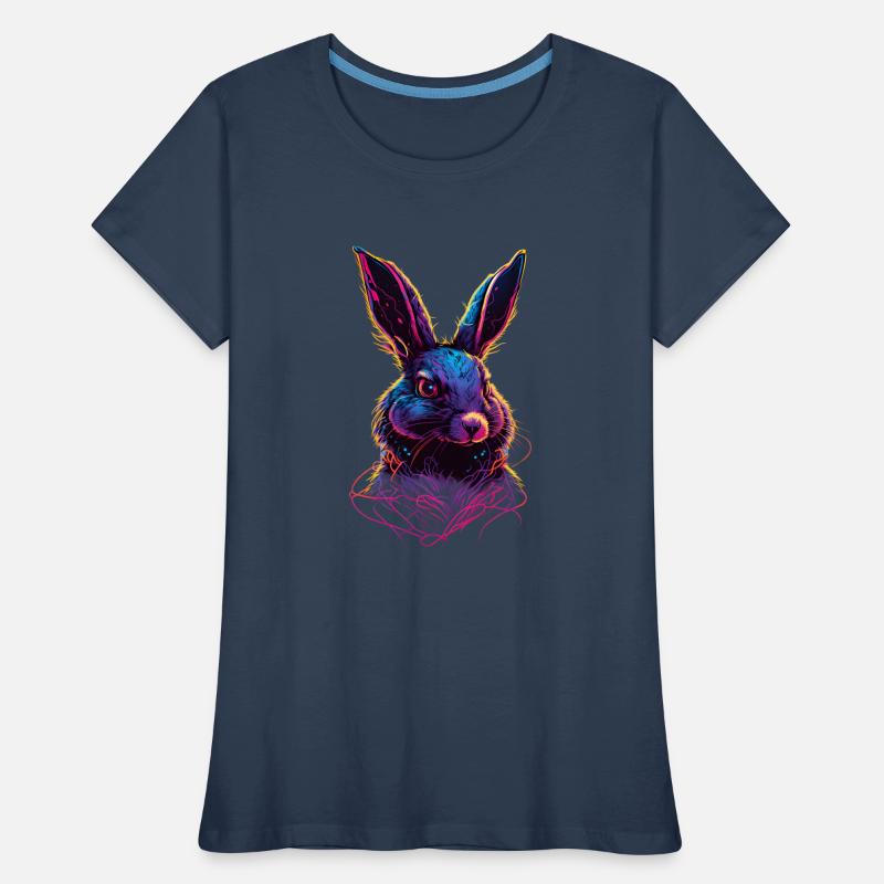 Rabbit Synthwave 80 s gift Women's Premium Organic T-Shirt