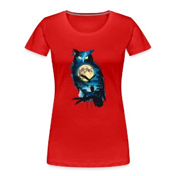 Niedliche Eule als Zauberer für einen Eulen Fans - Frauen Premium Bio T-Shirt - Navy - Vorne - Mia (176cm)