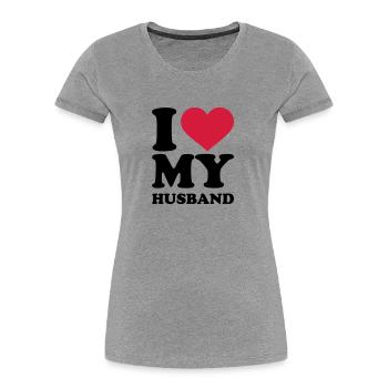 I love my husband - Frauen Premium Bio T-Shirt - Navy - Vorne - Mia (176cm)