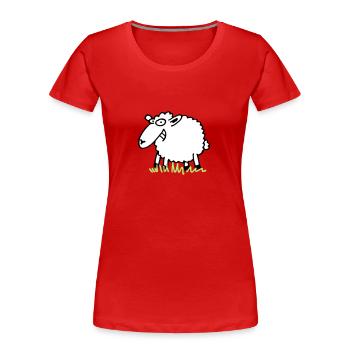 Grinsendes Schaf - Frauen Premium Bio T-Shirt - Navy - Vorne - Mia (176cm)