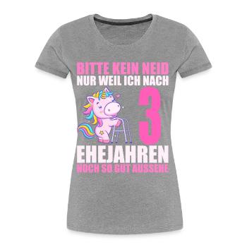 3 Jahre verheiratet lustig 3. Hochzeitstag - Frauen Premium Bio T-Shirt - Navy - Vorne - Mia (176cm)