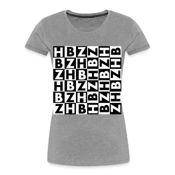 BRETAGNE - BREIZH - BZH DESIGN - T-shirt bio Premium Femme - bleu marine - Devant - Mia (176cm)