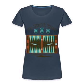 Backgammon Spiel - Frauen Premium Bio T-Shirt - Navy - Vorne - Mia (176cm)