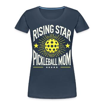 Rising Star Pickleball Mom - Women's Premium Organic T-Shirt - navy - Front - Mia (176cm)