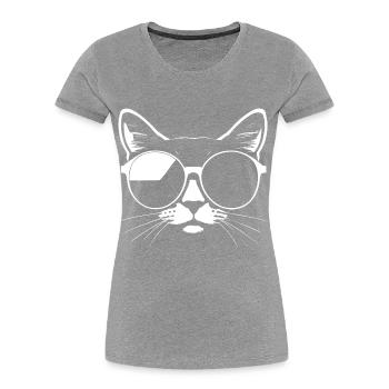 Drôle de chat avec des lunettes de soleil Chaton Sunglas Cats - T-shirt bio Premium Femme - bleu marine - Devant - Mia (176cm)