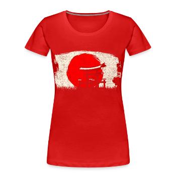 Architecture japonaise - T-shirt bio Premium Femme - bleu marine - Devant - Mia (176cm)