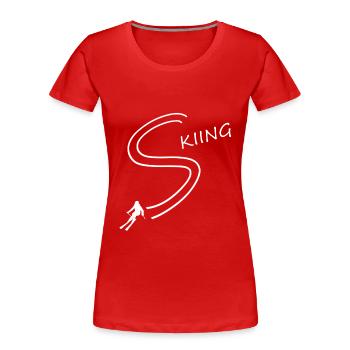 skiing ski geschenk - Frauen Premium Bio T-Shirt - Navy - Vorne - Mia (176cm)