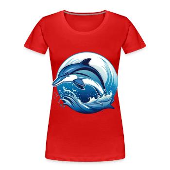 Delfin für einen Biologe Delphinliebhaber - Frauen Premium Bio T-Shirt - Navy - Vorne - Mia (176cm)