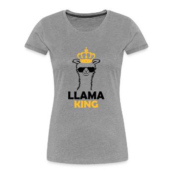 Llama King lustig Chef - Frauen Premium Bio T-Shirt - Navy - Vorne - Mia (176cm)