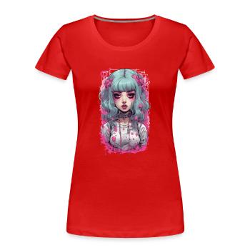 Kawaii Psycho Goth Girl Pastel Aesthetic Design - Women's Premium Organic T-Shirt - navy - Front - Mia (176cm)