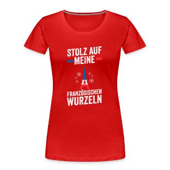 Français Français France - T-shirt bio Premium Femme - bleu marine - Devant - Mia (176cm)