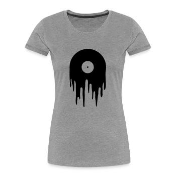 Vinyl schmelzend DJ Schallplatte platte record - Frauen Premium Bio T-Shirt -  - Vorne - Mia (176cm)