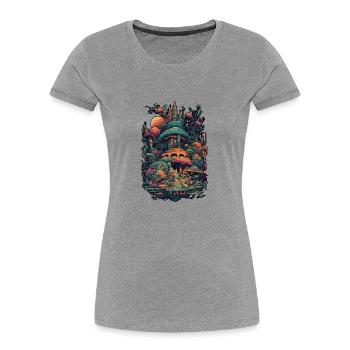 Trippy Explosion - Psychedelic Motif - Women's Premium Organic T-Shirt - navy - Front - Mia (176cm)