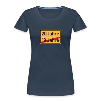 20. Geburtstag - Frauen Premium Bio T-Shirt - Navy - Vorne - Mia (176cm)