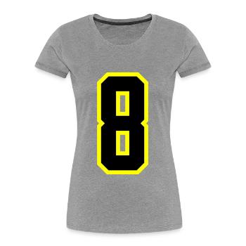 8 Number Leotard - Women's Premium Organic T-Shirt - navy - Front - Mia (176cm)