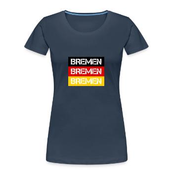 STADT BREMEN, DEUTSCHLAND - Frauen Premium Bio T-Shirt - Navy - Vorne - Mia (176cm)