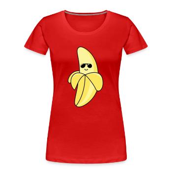 Banane fraîche 01 - T-shirt bio Premium Femme - bleu marine - Devant - Mia (176cm)