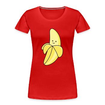 Bande dessinée banane - T-shirt bio Premium Femme - bleu marine - Devant - Mia (176cm)
