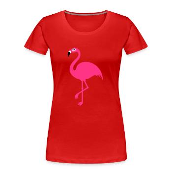 Humour mignon Flamingo - T-shirt bio Premium Femme - bleu marine - Devant - Mia (176cm)