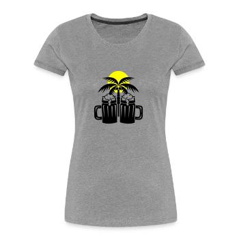 Beer Beach Palm Trees Island - Women's Premium Organic T-Shirt - navy - Front - Mia (176cm)