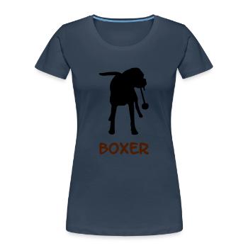 Boxer_2_cb - Frauen Premium Bio T-Shirt - Navy - Vorne - Mia (176cm)