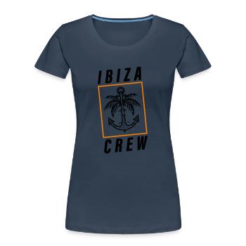 Ibiza Crew Anchor Palm Tree Holidays - T-shirt bio Premium Femme - bleu marine - Devant - Mia (176cm)