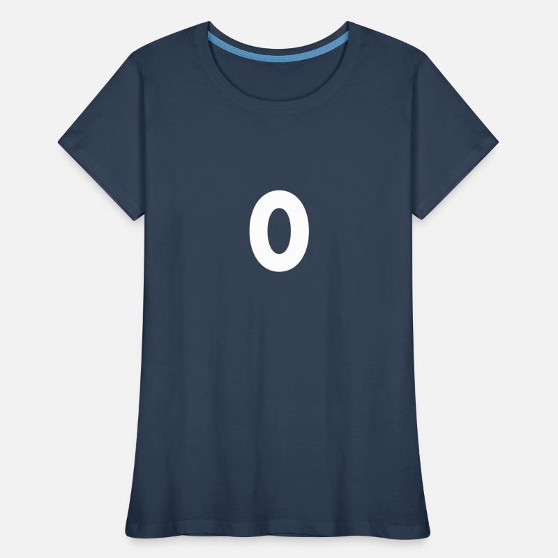 Zahl 0, Nummer 0, 0, Zero, Number Zero, Null Frauen Premium Bio T-Shirt