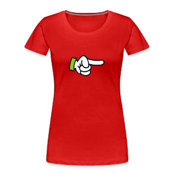 pointing finger / Zeigefinger (3c) - Women's Premium Organic T-Shirt - navy - Front - Mia (176cm)