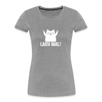 Kawaii Katze | Lach mal! - Frauen Premium Bio T-Shirt - Navy - Vorne - Mia (176cm)