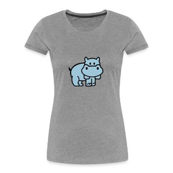 Nilpferd - Frauen Premium Bio T-Shirt - Navy - Vorne - Mia (176cm)
