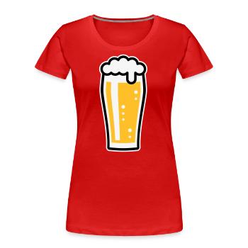 Verre à bière (Beer / Willibecher / 3C) - T-shirt bio Premium Femme - bleu marine - Devant - Mia (176cm)