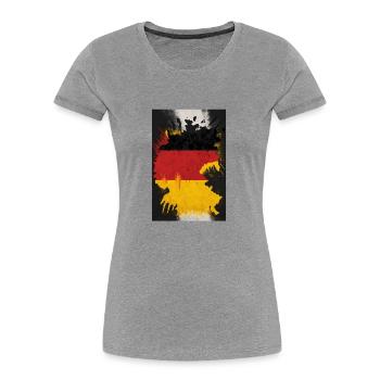 Deutschland Flagge - Frauen Premium Bio T-Shirt - Navy - Vorne - Mia (176cm)