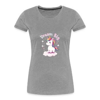 Dream Big Unicorn Inspiration for Unicorn Lovers - Women's Premium Organic T-Shirt - navy - Front - Mia (176cm)