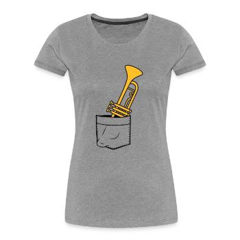 Chest bag trumpet on the go - Women's Premium Organic T-Shirt - navy - Front - Mia (176cm)