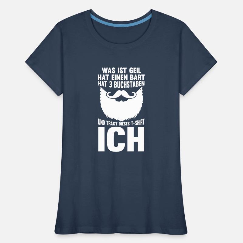 Bärtig Bartträger Schnurrbart Bart Frauen Premium Bio T-Shirt