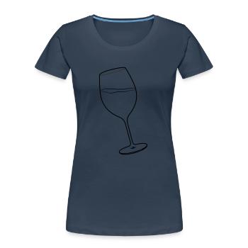 Weinglas - Frauen Premium Bio T-Shirt - Navy - Vorne - Mia (176cm)