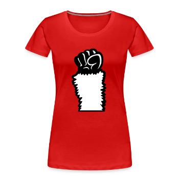Lama Faust hochstrecken Haarig Affe Rebellion Hand - Frauen Premium Bio T-Shirt - Navy - Vorne - Mia (176cm)