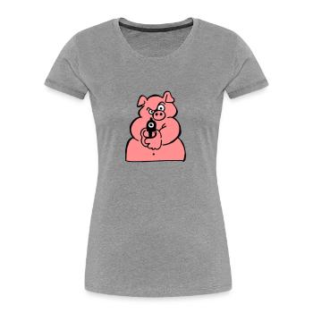 Waffen Sau - Frauen Premium Bio T-Shirt - Navy - Vorne - Mia (176cm)