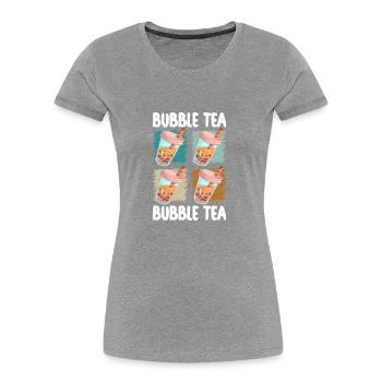 Thé Boba Boba Délicieux Asiatique - T-shirt bio Premium Femme - bleu marine - Devant - Mia (176cm)