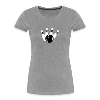 Bowling - Frauen Premium Bio T-Shirt - Navy - Vorne - Mia (176cm)