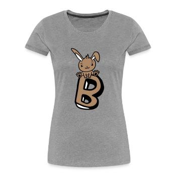 Bunny Letter B Like Bunny Big Alphabet Learning - Women's Premium Organic T-Shirt - navy - Front - Mia (176cm)