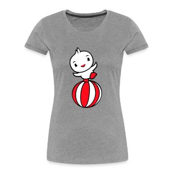 Ente steht balanciert Ball Zirkus Trick Strandball - Frauen Premium Bio T-Shirt - Navy - Vorne - Mia (176cm)