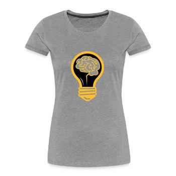Glühbirne mit einem Gehirn - Frauen Premium Bio T-Shirt - Navy - Vorne - Mia (176cm)