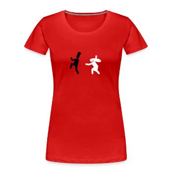 Running Groom - Women's Premium Organic T-Shirt - navy - Front - Mia (176cm)