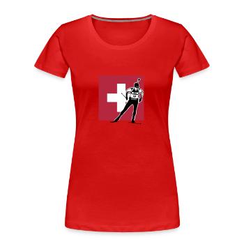 Biathlon - Langlauf -Schweiz - swiss - Frauen Premium Bio T-Shirt - Navy - Vorne - Mia (176cm)