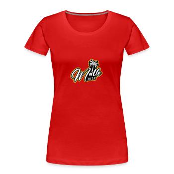 Malle 2024 Palma de Majorque - T-shirt bio Premium Femme - bleu marine - Devant - Mia (176cm)