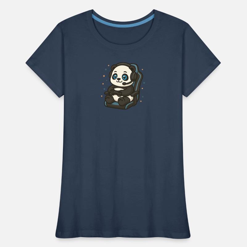 Gamingdesign – Zocker Panda mit Controller Frauen Premium Bio T-Shirt